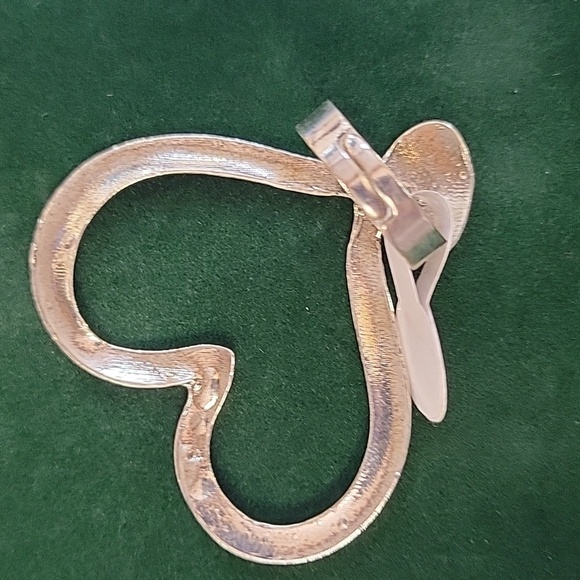 Silver Tone Heart-Shaped 2" Adjustable Ring - Picture 5 of 5